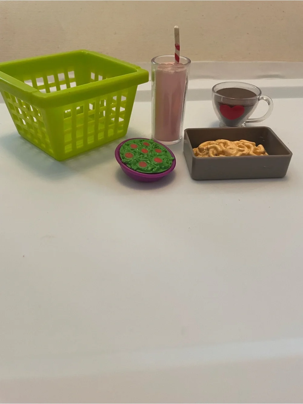 Baby doll accessories food and shopping basket pretend play